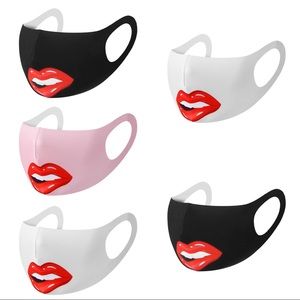 5/$24 Sexy Cute Red Lips Face Masks Unisex Comfort